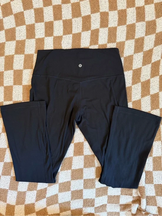 Lululemon Black Ribbed Flared Align Yoga Pants