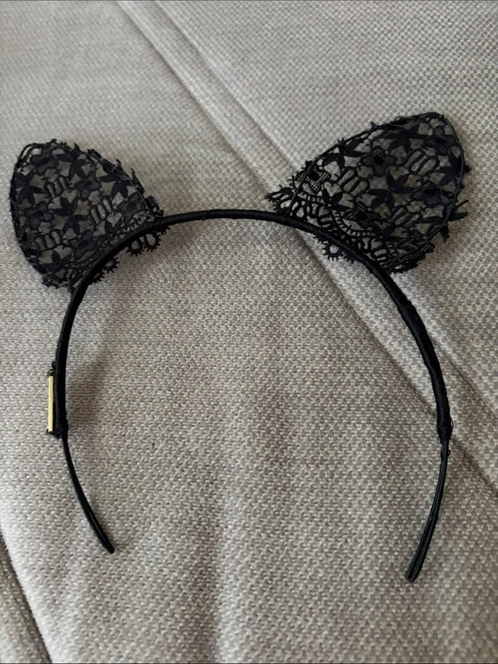 cult gaia Black Lace Cat Ear Headband