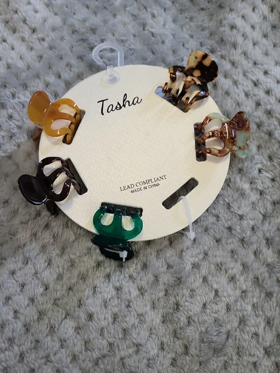 New‎ Tasha Mini Claw Clip Set - Amber, Tortoise, Black, Green, Mint