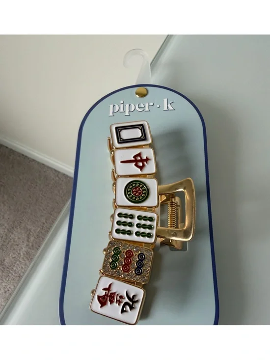 Mahjong tile Hair claw Clip