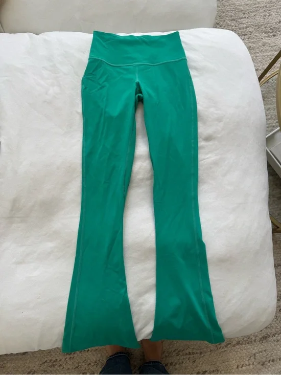 Lululemon Kelly Green High-Waist Flare Leggings