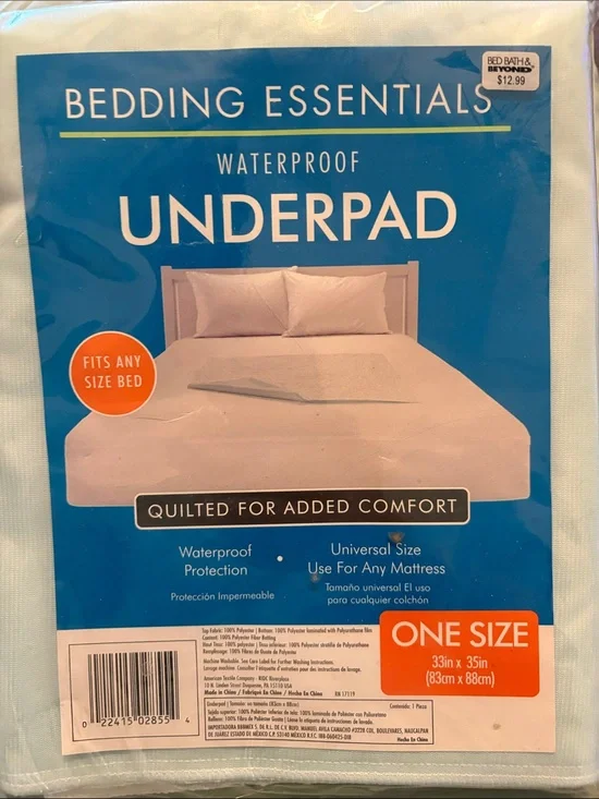 Essentials Quilted Waterproof Underpad - Pale Blue