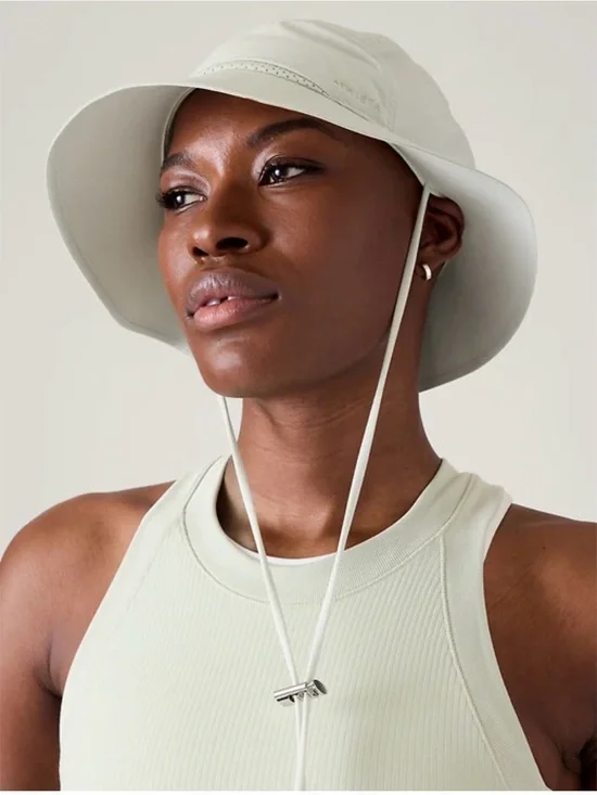 Athleta Lightweight Packable Excursion Trail Bucket Hat NWT S/M Drawstring Sage