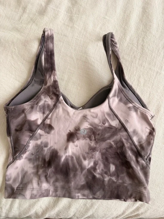 lululemon athletica Mauve & Charcoal Tie-Dye Sports Bra