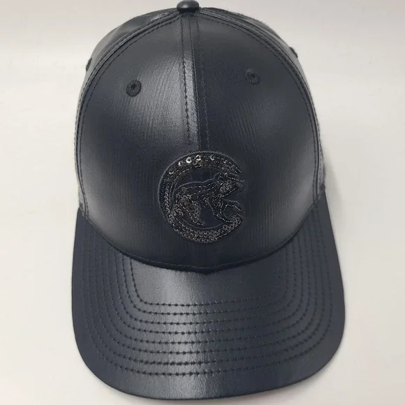 Women Chicago Cubs Hat Snapback New Era 9Forty Black Sequins Logo Faux Leather