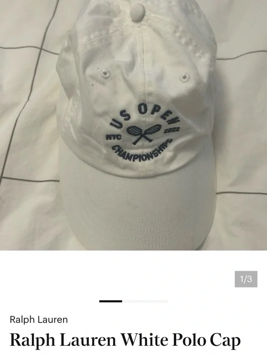 Ralph Lauren White US Open Embroidered Polo Cap