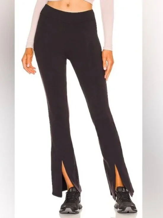 ALO Yoga Airbrush High-waist Flutter Legging Black Split Hem Size‎ XXS