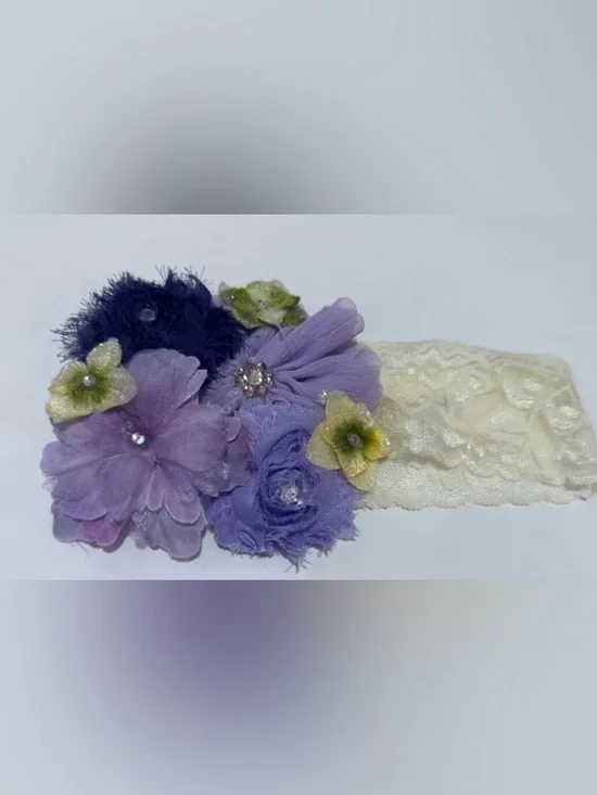 Purple Floral Baby Girls Headband