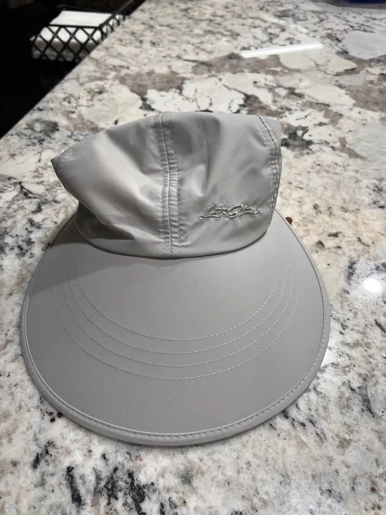 Ladies Lt Gray Cap with Script Logo