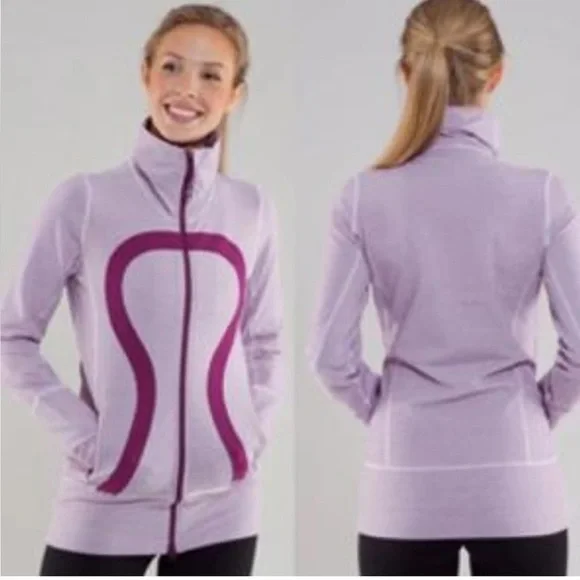 LULULEMON Purple Dewberry Microstripe Stripe Jacket  Size 4