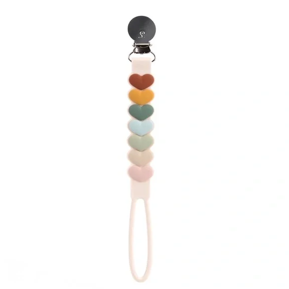 LOULOU LOLLIPOP - Beadless Pacifier Clip 'Sweatheart multi'