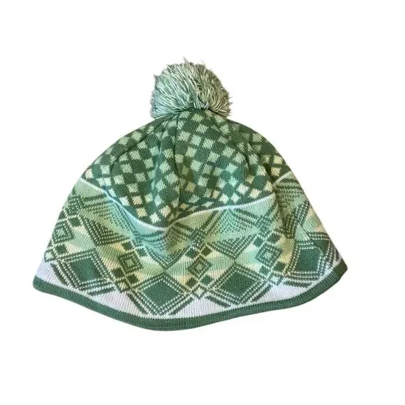 LL Bean Fleece Lined Winter Hat Girls Size Large Green