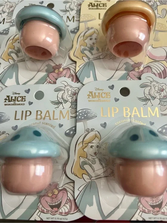 Disney Alice in Wonderland Blue & Peach Mushroom Lip Balm Duo