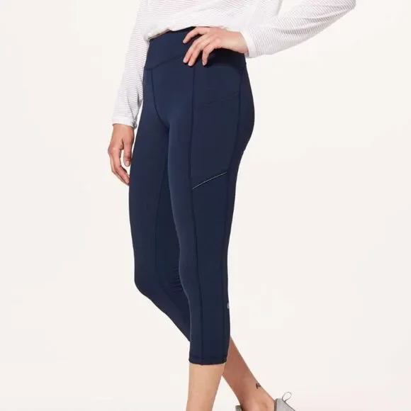 Women Lululemon Speed Up Crop Leggings High Rise 21