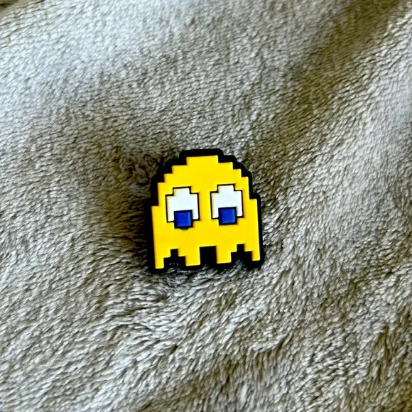 Yellow Pixel Ghost Shoe Charm - PAC Man