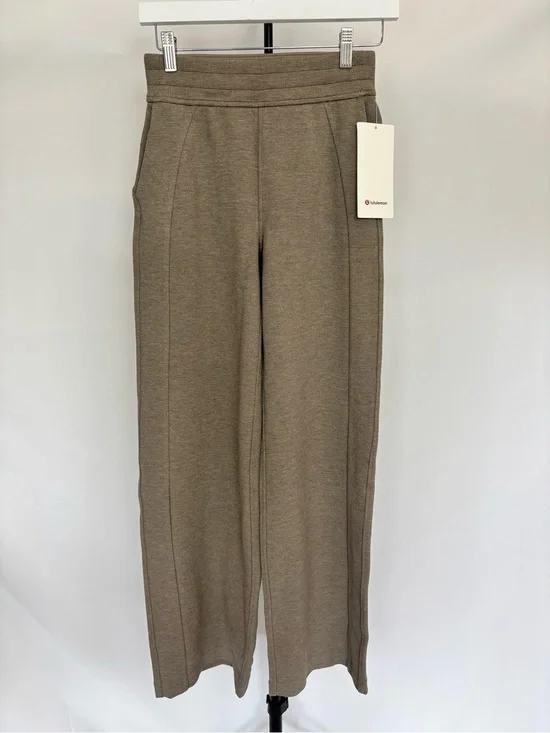 lululemon athletica Wide-Leg High-Rise Pants — Olive Brown