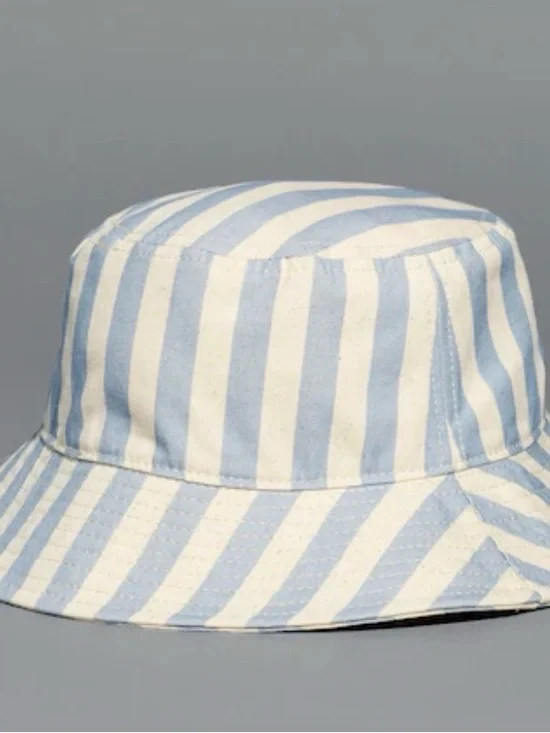 Madewell Blue and White Striped Bucket Hat