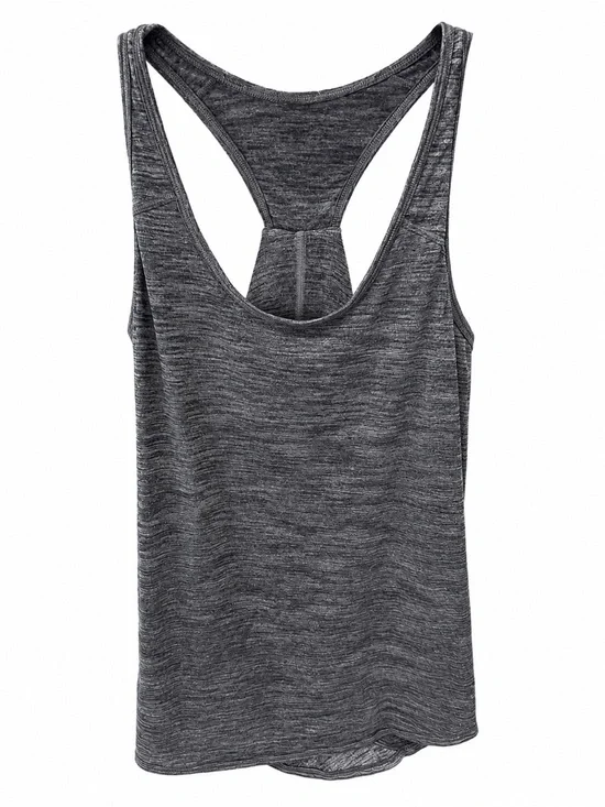 Lululemon Women’s Gray Criss Cross Racerback Athletic Tank Top S/M