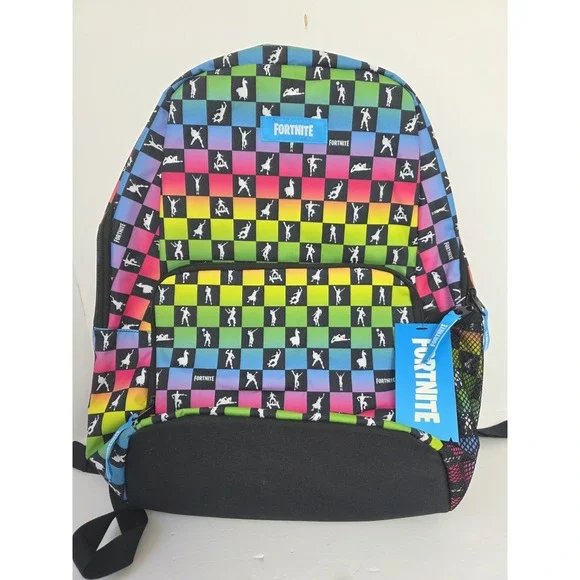 Fortnite Bright Combo checker backpack bag NWT