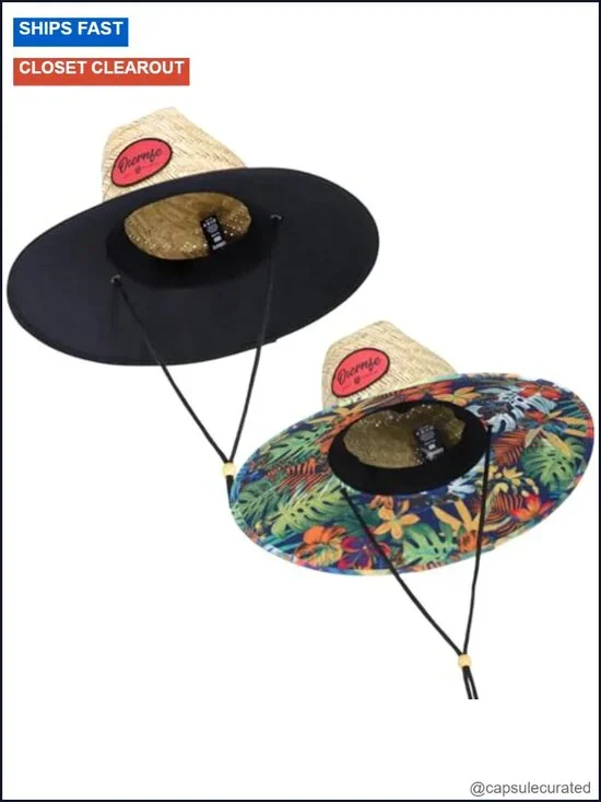 Straw Sun Hat with Wide Brim, Unisex, Lightweight, Breathable