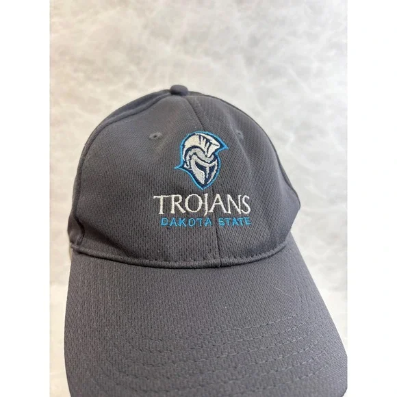 Sport-Tek Dakota State Trojans Youth Baseball Hat Gray Adjustable Mesh‎ Cap