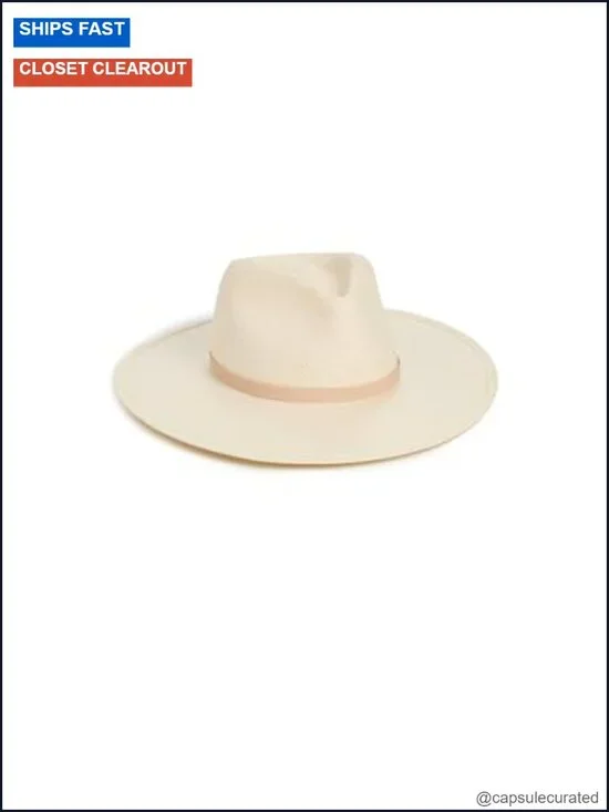 Woven Straw Fedora Hat with Nubuck Leather Band - Sun Hat