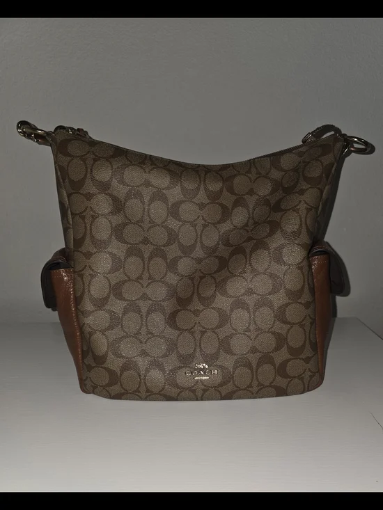 Coach Brown Signature Canvas Shoulder Bag
