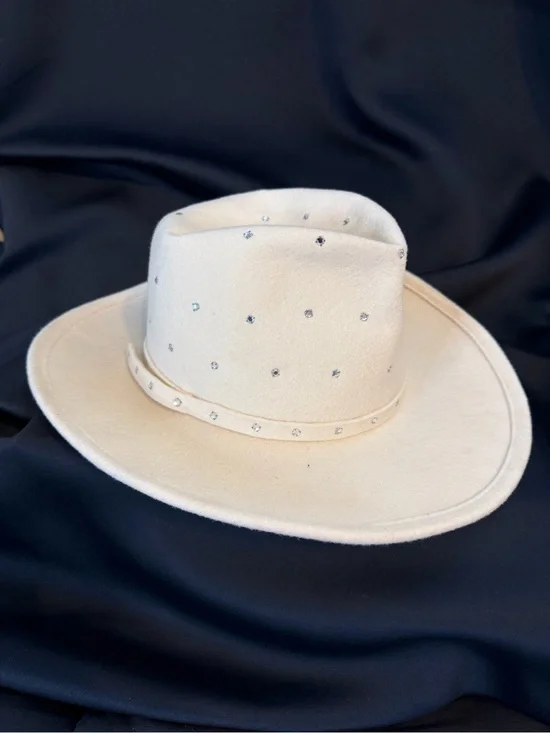 Vintage Alex Wilson California Ivory Felt Rhinestone Western Cowboy Hat