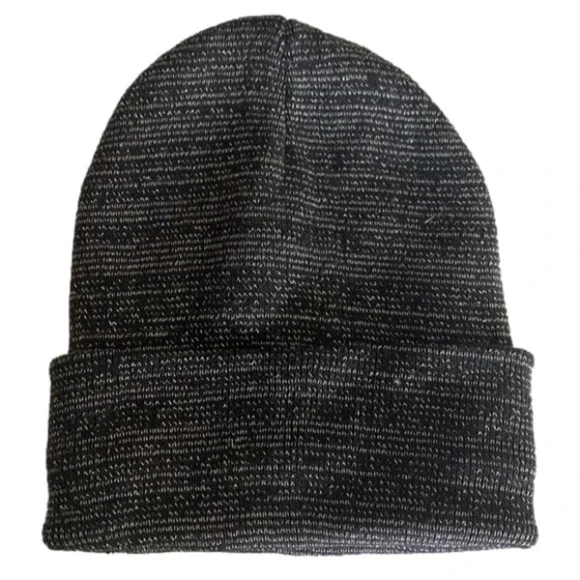 New Winter Chic Metallic Glitter Wool Blend Fleece Black Knit Beanie Hat‎ OS