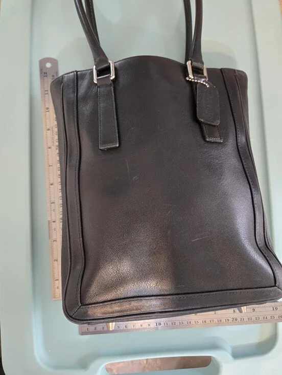 ​Vintage Coach Black Leather Bonnie Legacy Slim Tote Bag #9422