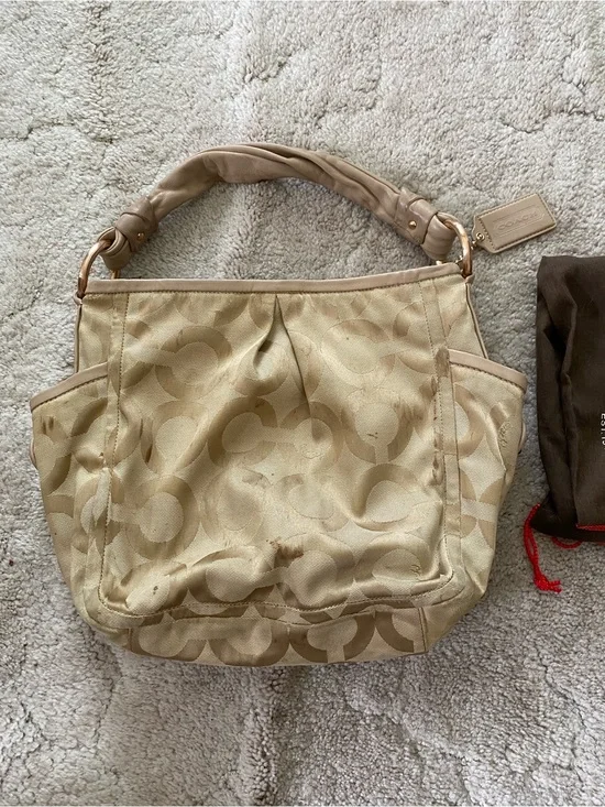 Coach Tan/Beige Signature Shoulder Bag