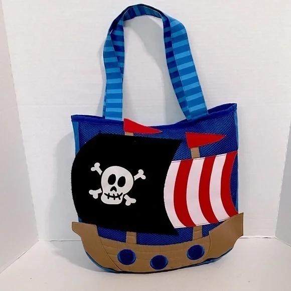 Stephen Joseph Pirate Ship Kids Tote Bag - Blue