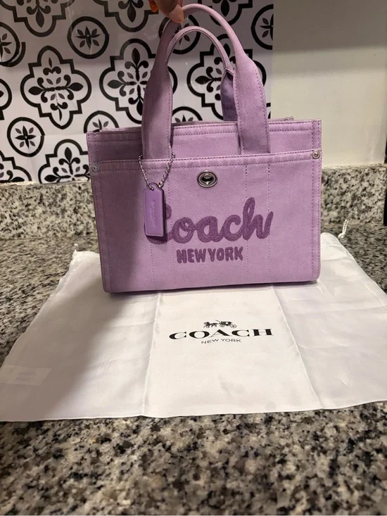 Coach Lilac Canvas Tote with Logo