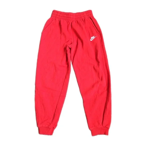 Nike Big Kids Club Fleece Jogger Sweatpants Red Sz Large 14/16