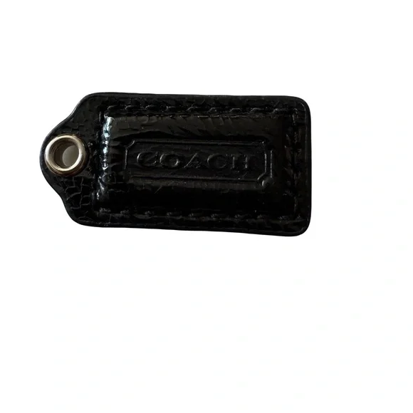 Coach Black Embossed Patent Leather Bag Charm