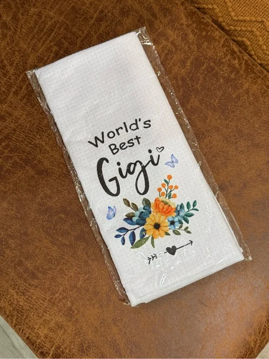 World's Best Gigi Floral White Cotton Tea Towel