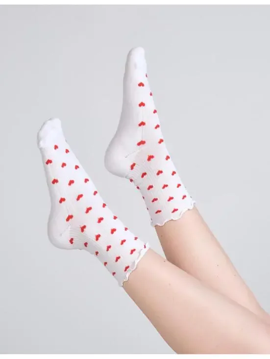 Everyday Ruffle Heart Sock