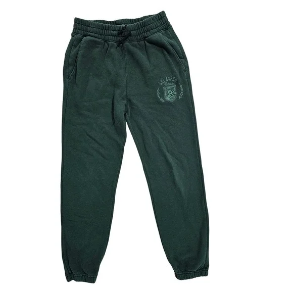 Abercrombie Kids 9/10 Green Ski Aspen Colorado Fleece Jogger Sweatpants