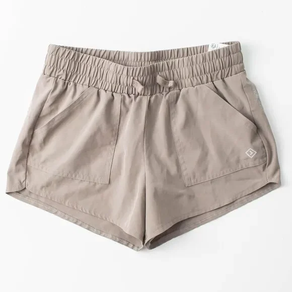 Abercrombie Kids YPB Girls 13/14 Beige Athletic Shorts Lightweight 4-Way Stretch
