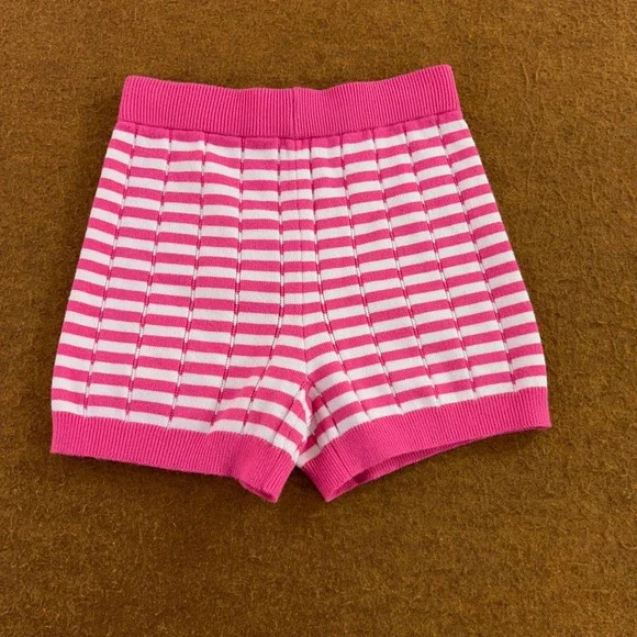 Habitual Girl Size Small 7/8 Pink Striped Knit Pull On Shorts New