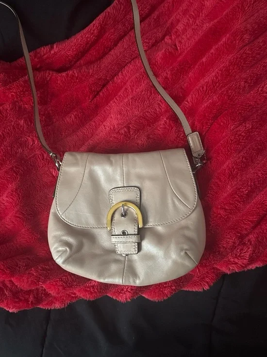 Coach Taupe Leather Crossbody SOHO BUCKLE BAG