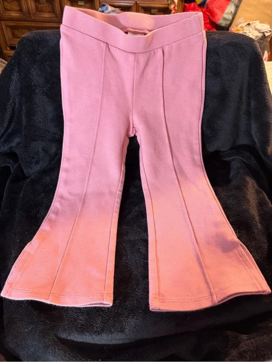 Gymboree Girls Pink Solid Flare Pants Pull-On Elastic Waist Knit 2T Dusty Rose