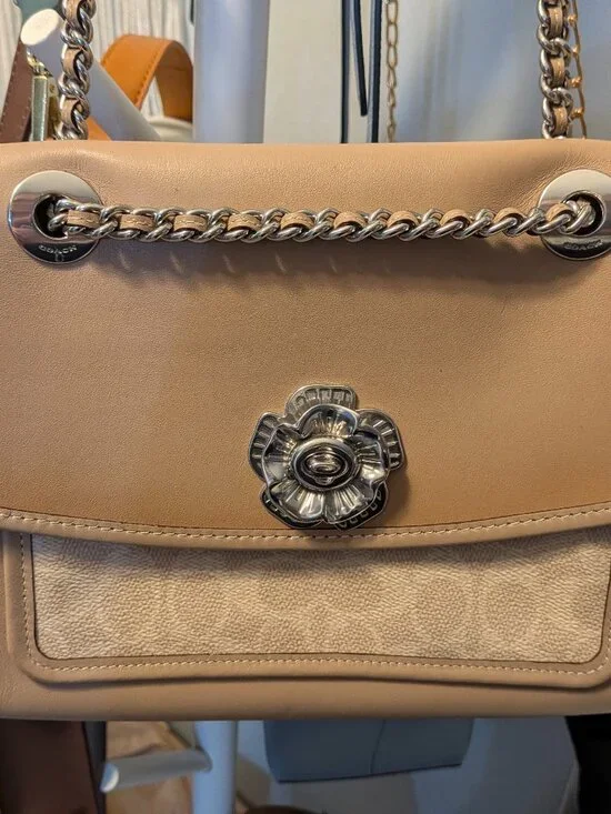 Coach Floral Turnlock Chain Shoulder Bag