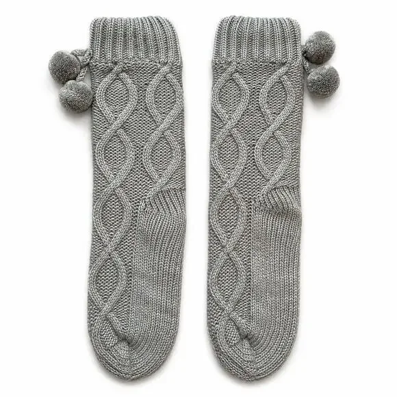 Muk Luks Gray Slipper Socks (Size 7-8)