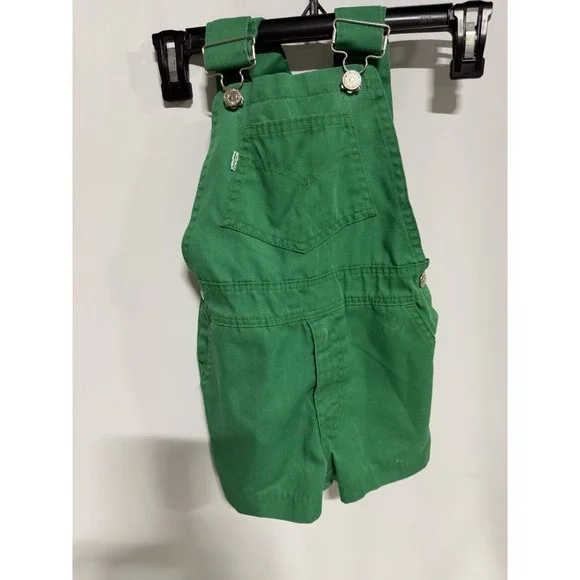 Vintage Little Levis Overalls Green 90s Sz 12 Mo? VTG Levi's Fast Shipping Read