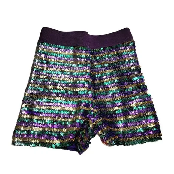 3604 Mardi Gras Sequin Shorts Girls L/XL‎