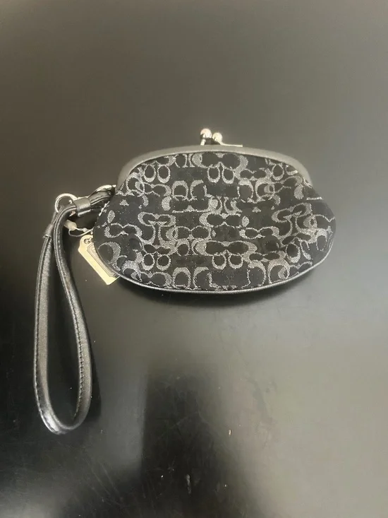 Coach Optic Signature Lurex Kisslock Pouch. Vintage.