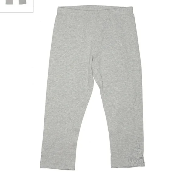 SO Favorite Capri Grey Lace Detail Cropped Pants Leggings Girls Size 16 EUC