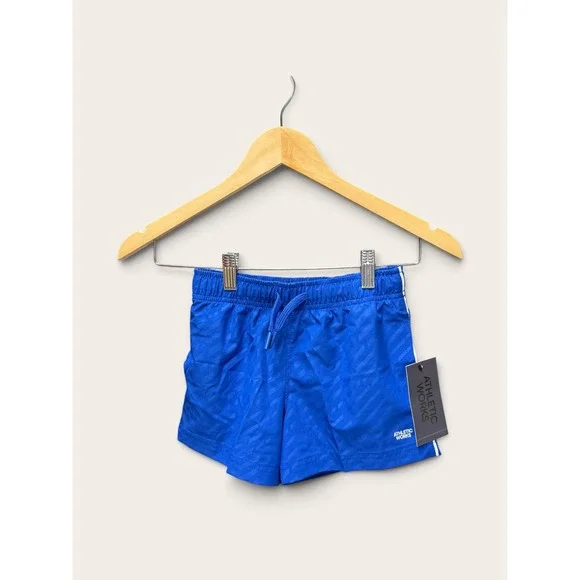 Athletic Works Boys Soccer Shorts Really Royal Blue Jacquard Stripe Size S 6-7