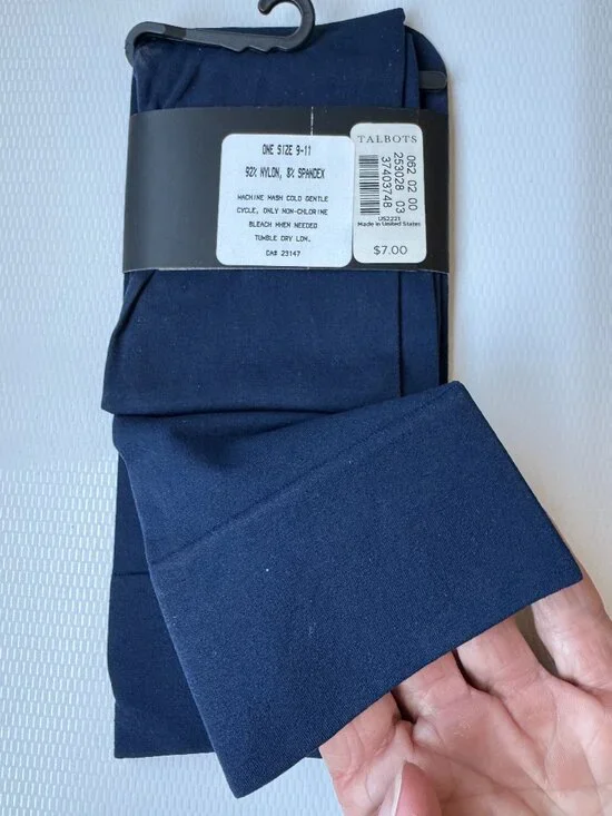 Talbots Boot Socks 2 Pair Navy Blue Sz 9-11 NWT